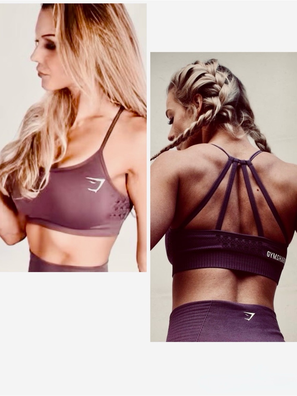 GYMSHARK Side Lace Strappy Sports Bra - Mauve Brown